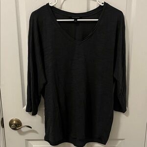 Banana Republic Charcoal Long Sleeve V-Neck Top
